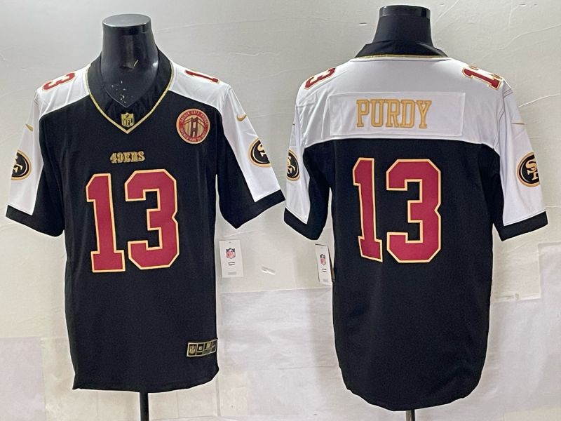 Men 2025 Nike San Francisco 49ers #13 Purdy Black Limited NFL Jersey style 0070